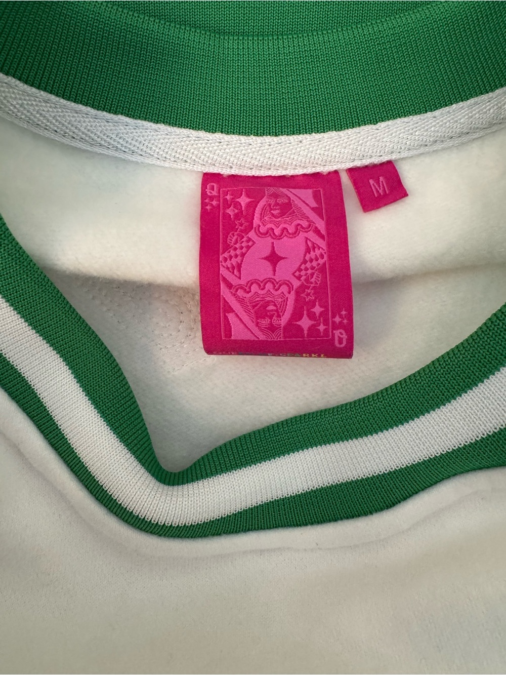 QUEEN OF SPARKLES White Scattered Sequin Golf Icon Sweatshirt - Picture 9 of 9